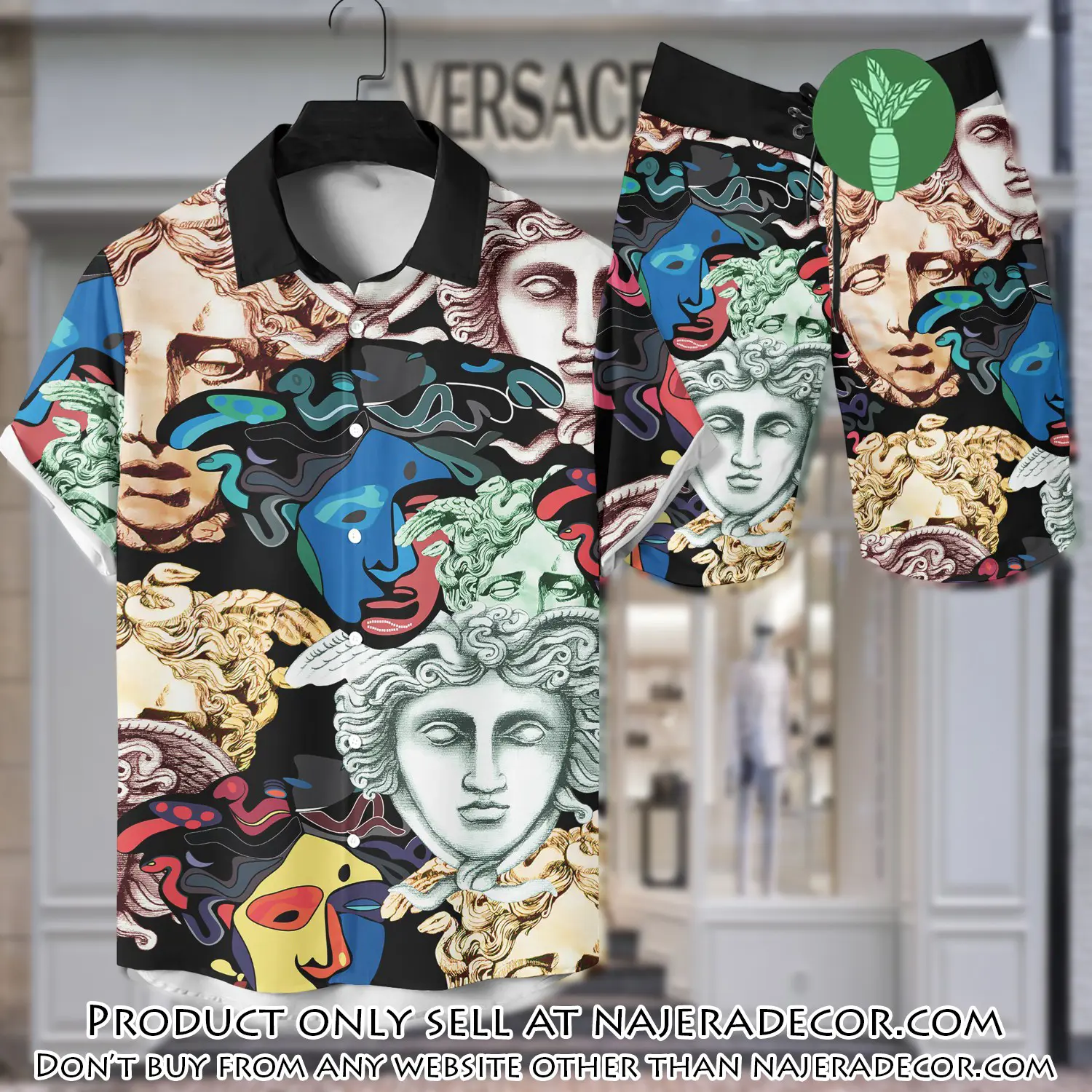 Versace luxury hawaiian shirt & short set lhs1214 njr2208509